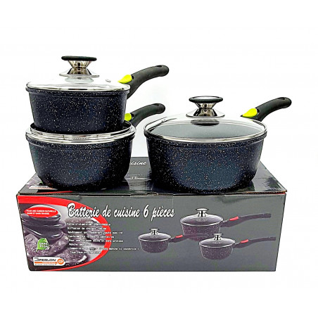 Casseroles anti-adhésives 16/18/20cm façon pierre, garanties sans PFOA –  Boutique du Cuisinier