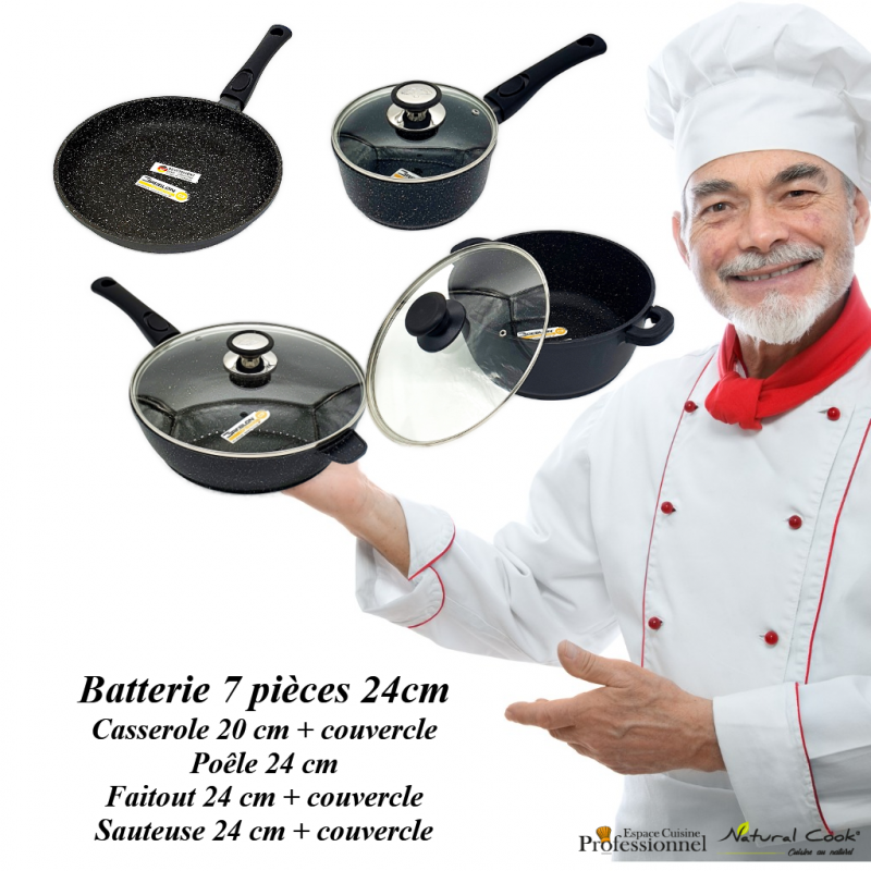 Poêle 24 - Faitout 24 - Sauteuse 24 - Casserole 20 cm Espace Cuisine Pro