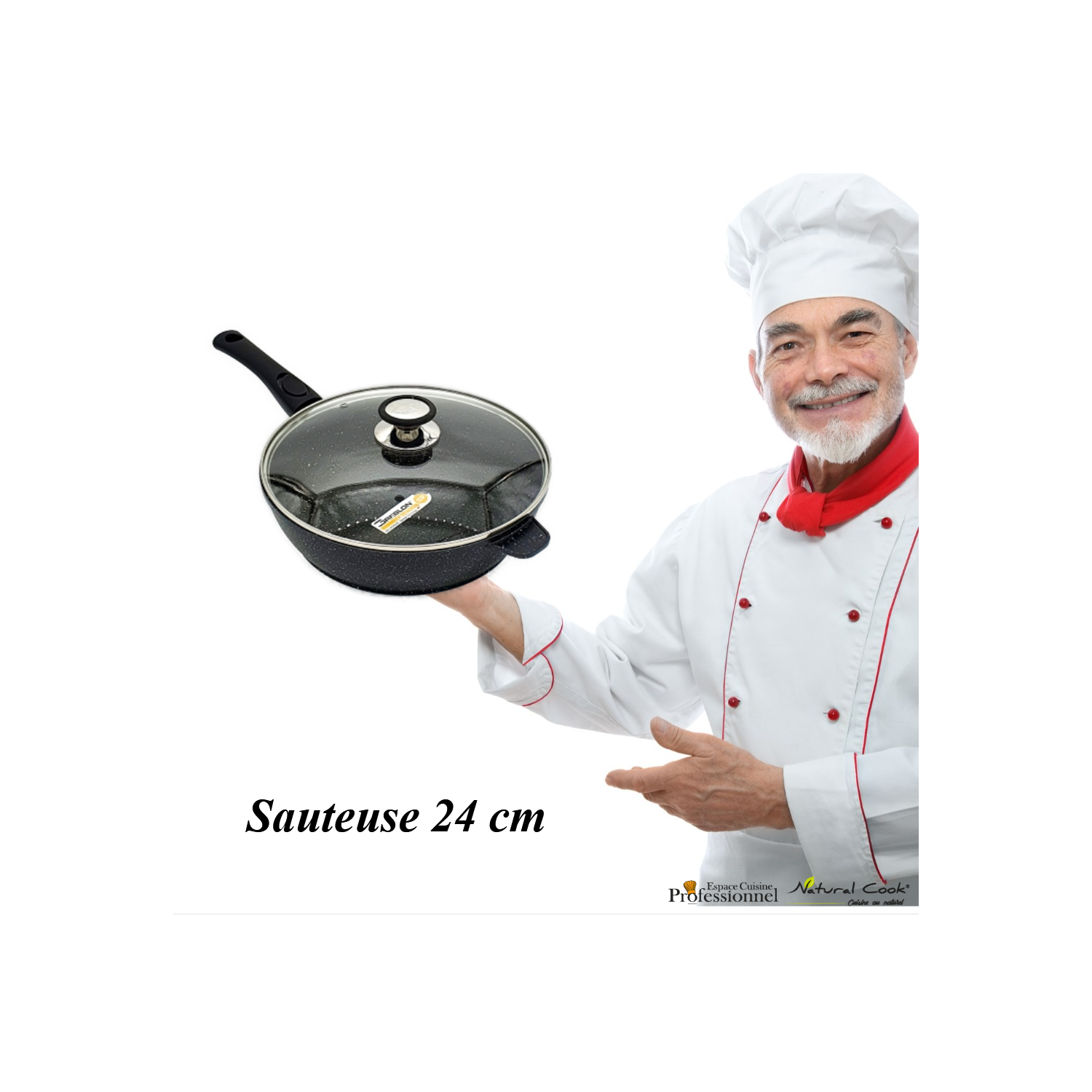 Sauteuse 24 cm Espace Cuisine Pro Collection 2022 manche noir