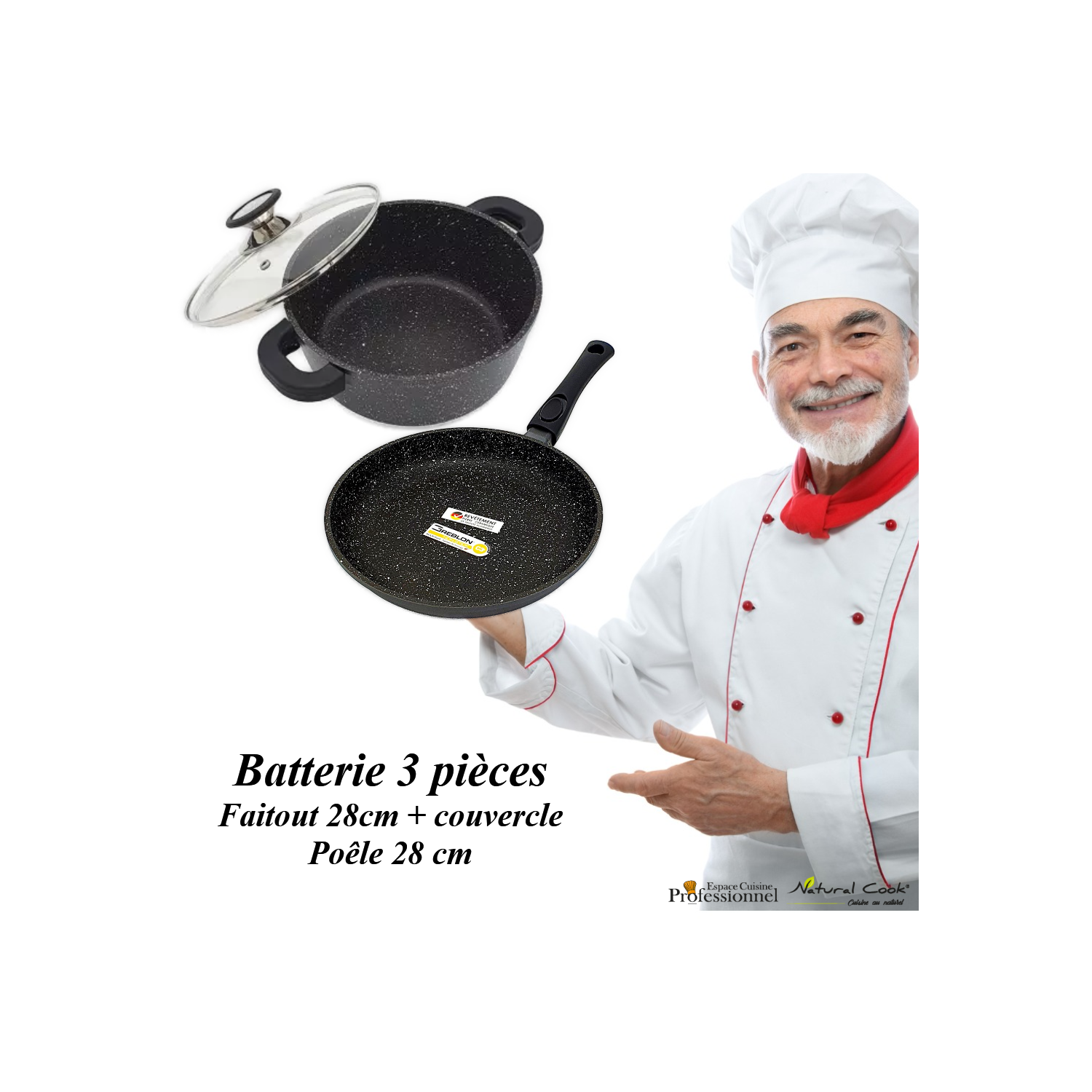 Lot Faitout 28 / Poêle 28 cm Espace Cuisine Pro 2022