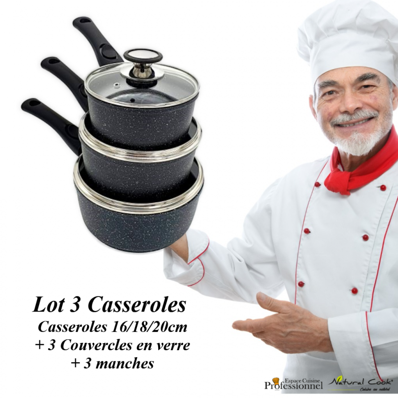 Lot 3 casseroles Espace Cuisine Pro 2022