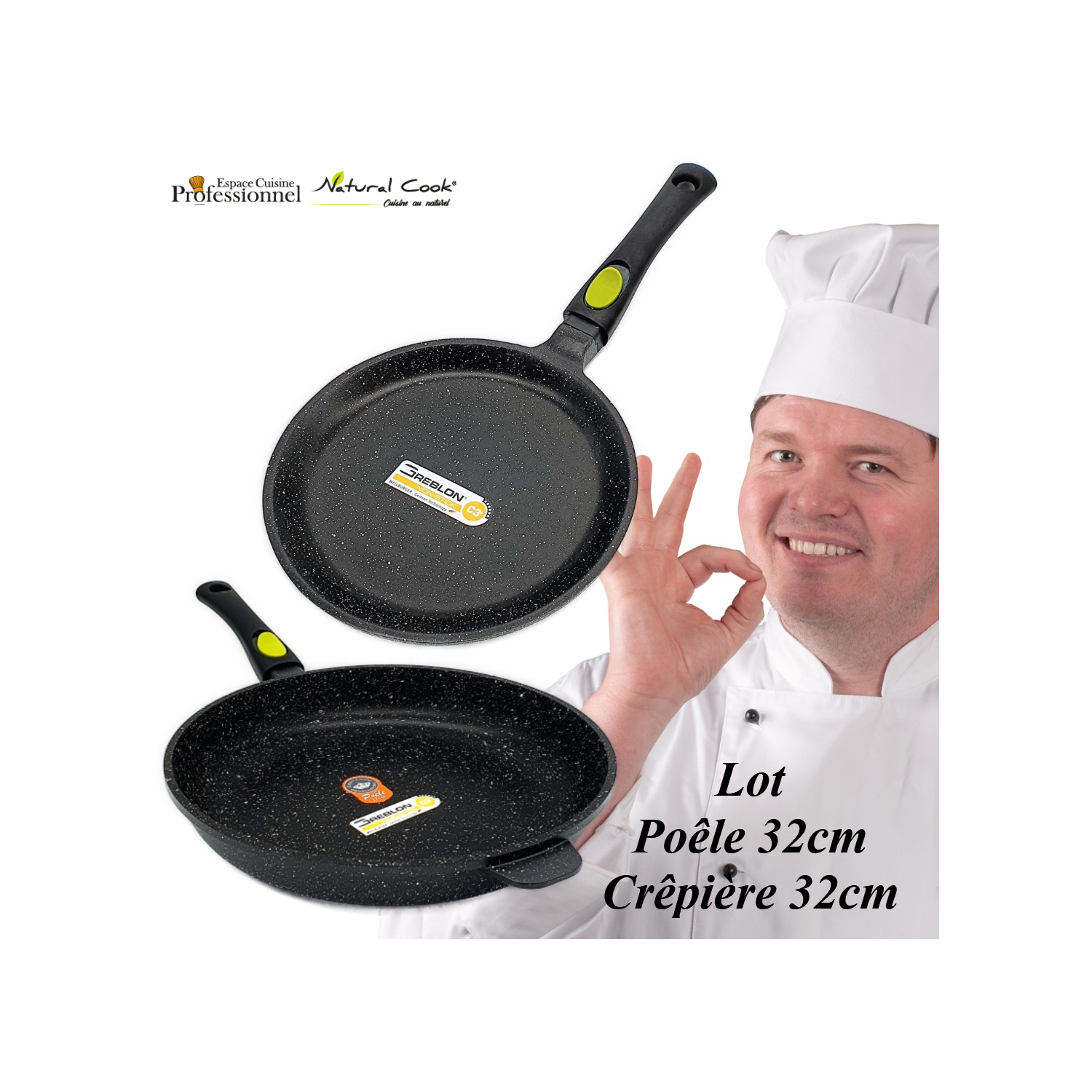 Poêle 32cm Crêpière 32cm Espace Cuisine Professionnel