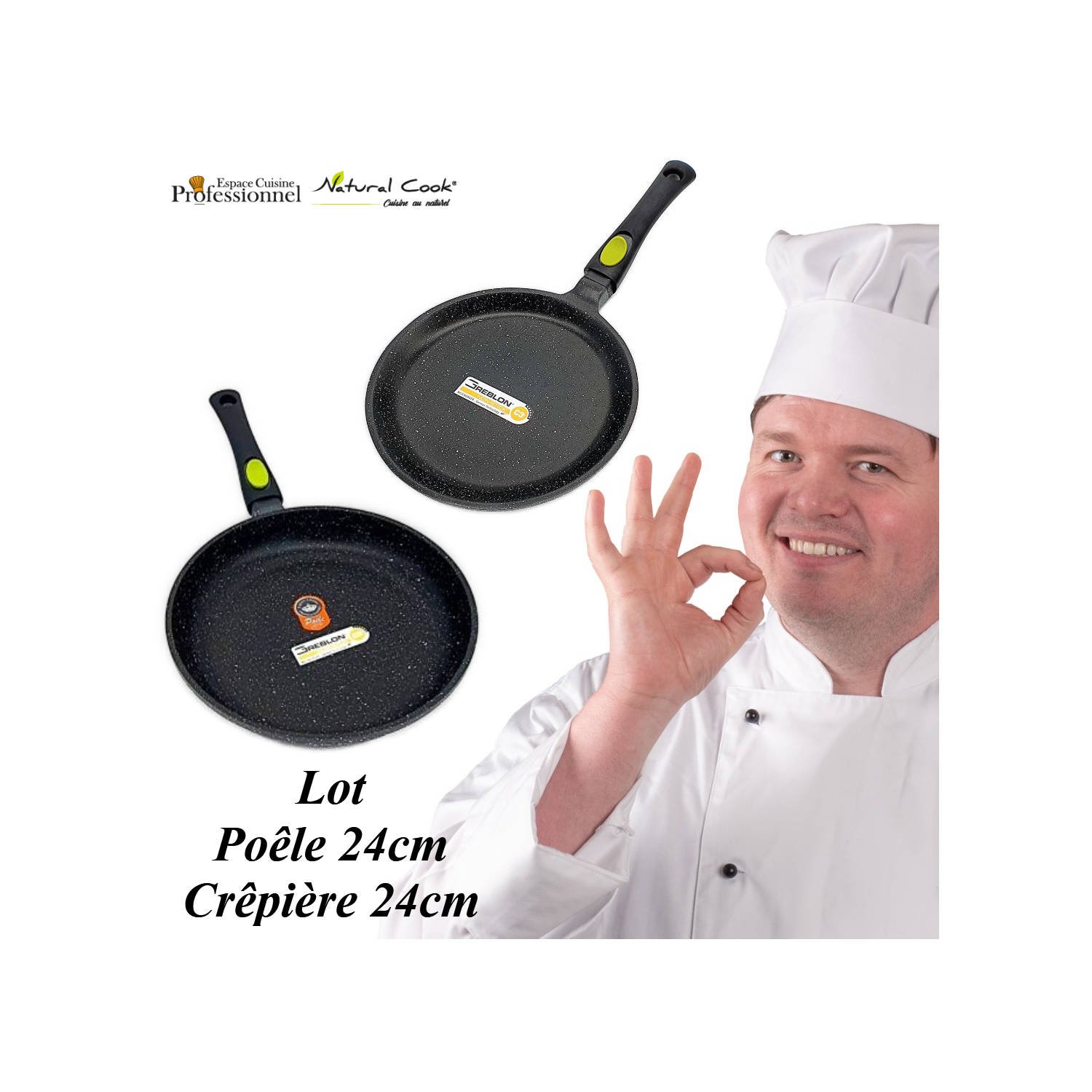 Poêle 24cm Crêpière 24cm Espace Cuisine Professionnel