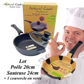 Sauteuse 24cm poêle 20cm Natural Cook