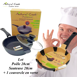 Sauteuse 28cm et poêle 28cm Natural Cook Professionnel