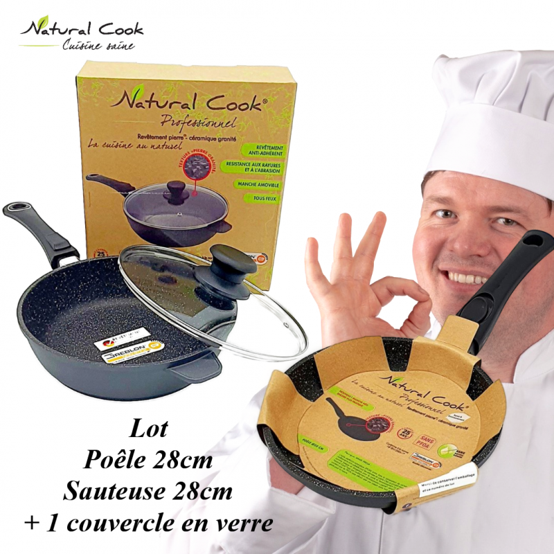 Sauteuse 28cm et poêle 28cm Natural Cook Professionnel Sauteuse 28cm et poêle 28cm Natural Cook Professionnel
