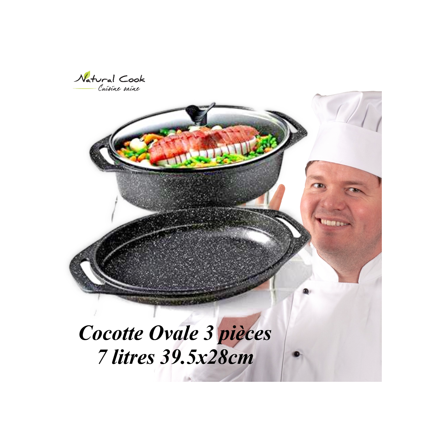 cocotte 3 pièces 7 litres Espace Cuisine Professionnel