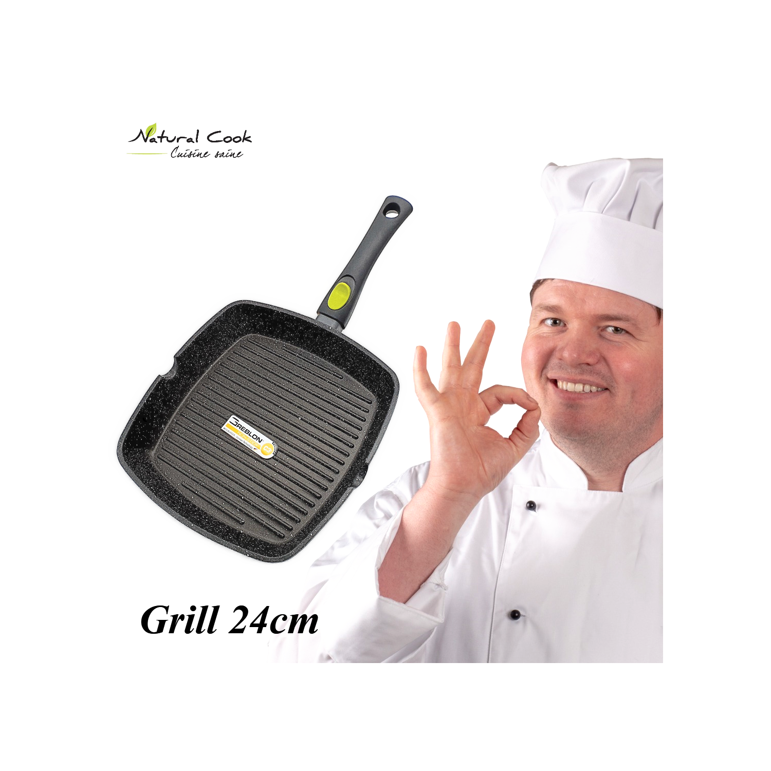 Grill 24cm Espace Cuisine Professionnel  manche amovible