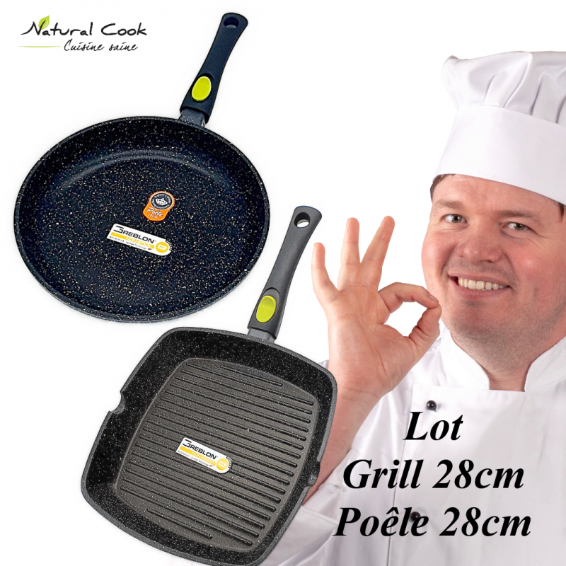 Lot Grill 28cm / Poêle 28cm - Espace Cuisine Professionnel