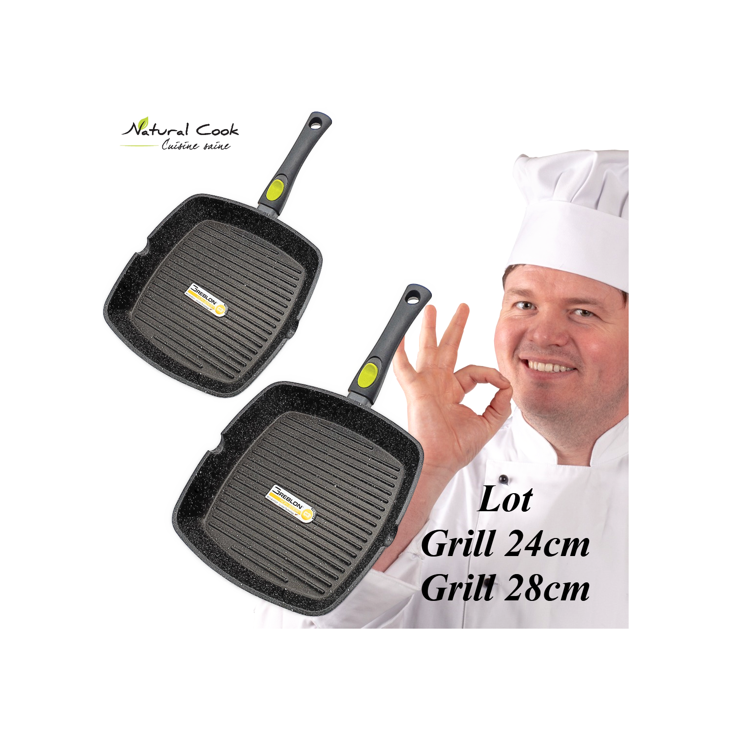 Grill 28cm et grill 24cm Espace Cuisine Professionnel