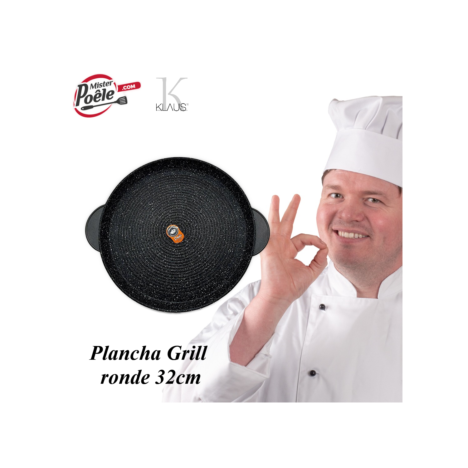 Plancha ronde grill 32 cm Klaus