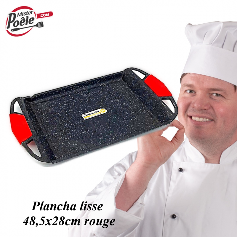 Plancha lisse 48,5x28cm rouge Plancha lisse 48,5x28cm rouge