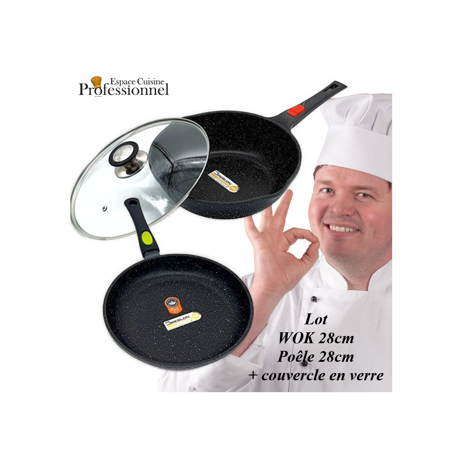 Poêles 28 cm en pierre, Grand chef professionnel