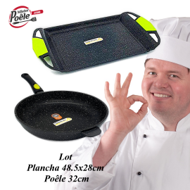 Poêle 32cm / Plancha 48.5cmx28cm Espace Cuisine Professionnel