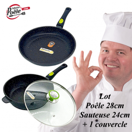 Sauteuse 24 et poêle 28 cm Espace Cuisine Professionnel