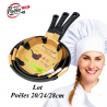 Lot Poêles 20/24/28cm Natural Cook Professionnel
