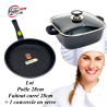 Faitout carré 28cm et poêle 28 cm Espace Cuisine Professionnel