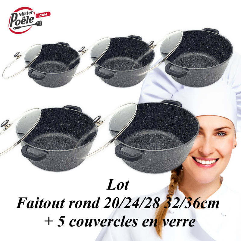 Lot: Faitouts 20/24/28/32/36cm Espace cuisine Professionnel