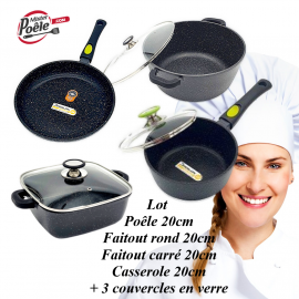 Poêle 20cm Faitout 20cm Casserole 20cm Plat carré 20cm  Espace Cuisine Professionnel