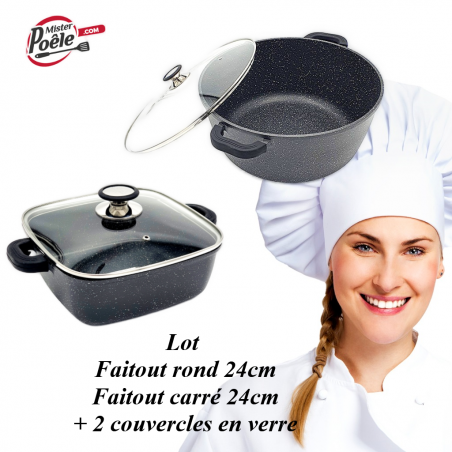 Faitout rond 24cm / Plat carré 24cm  Espace Cuisine Professionnel