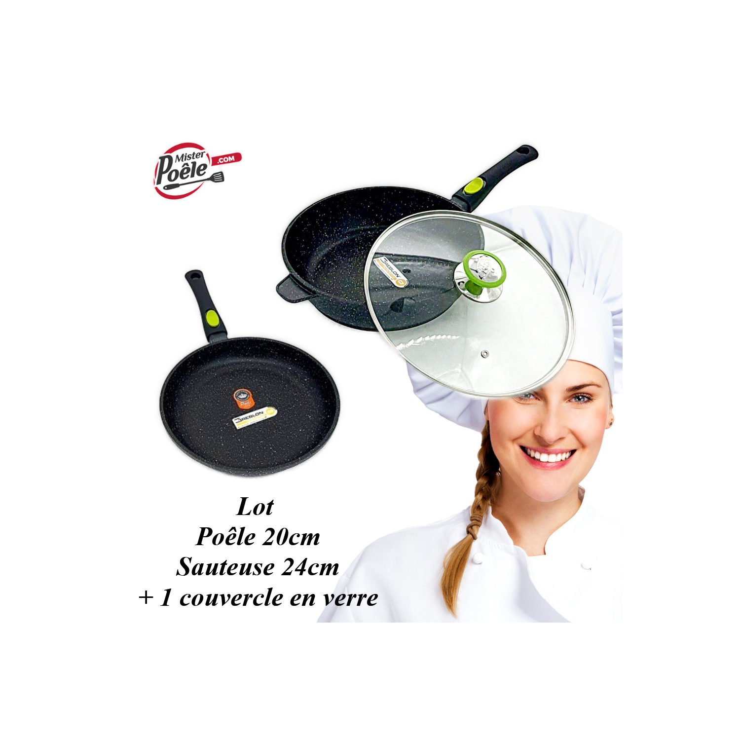 Sauteuse 24 cm/Poêle 20 cm Espace Cuisine Professionnel