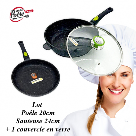 Sauteuse 24 cm/Poêle 20 cm Espace Cuisine Professionnel