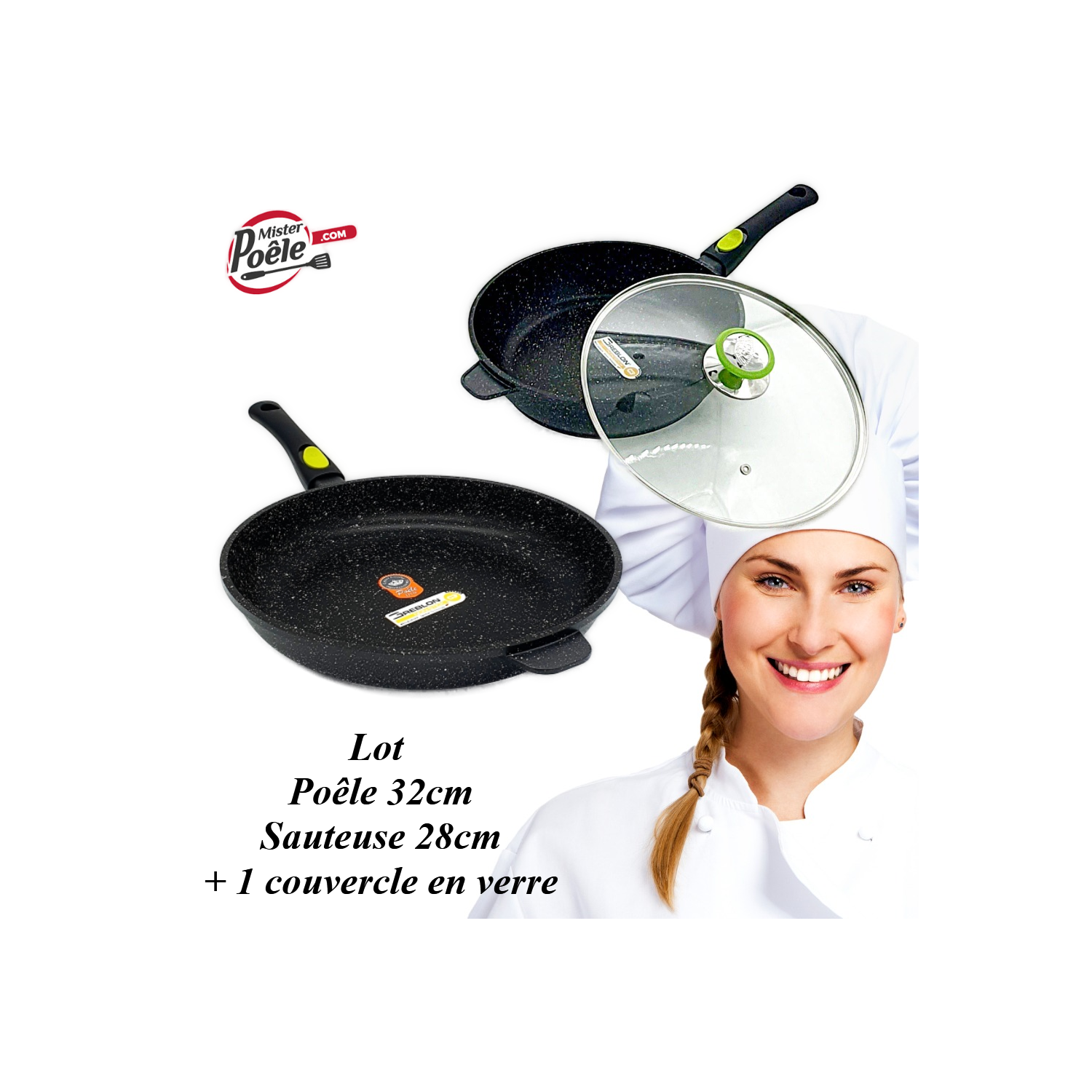 Sauteuse 28cm / Poêle 32 cm Espace Cuisine Professionnel