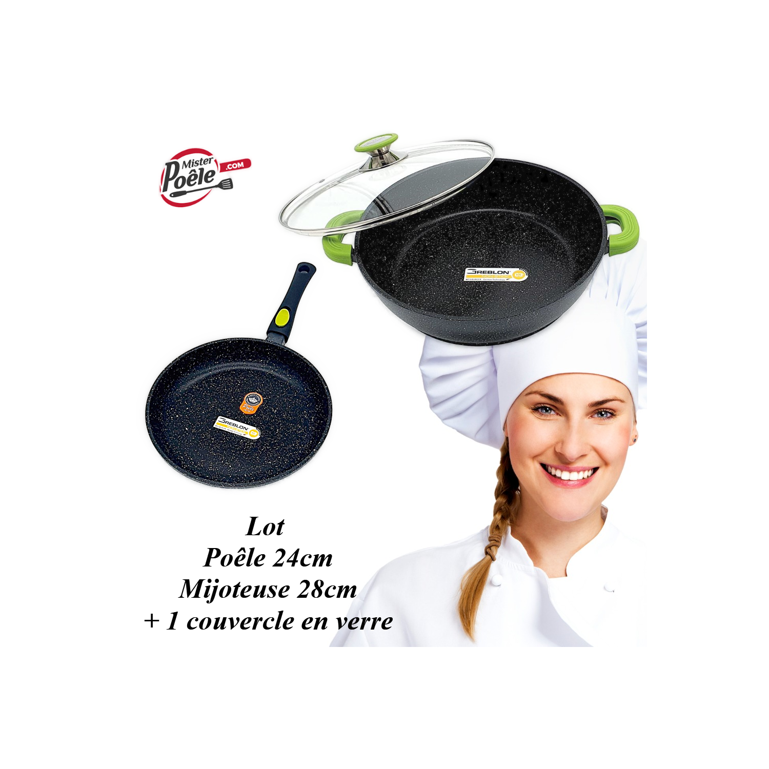 Mijoteuse 28cm / Poêle 24cm Espace Cuisine Professionnel