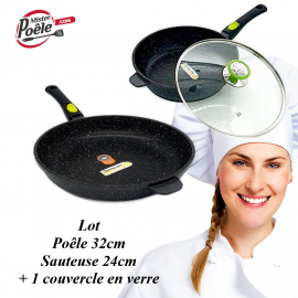 Sauteuse 24 cm/Poêle 32 cm Espace Cuisine Professionnel