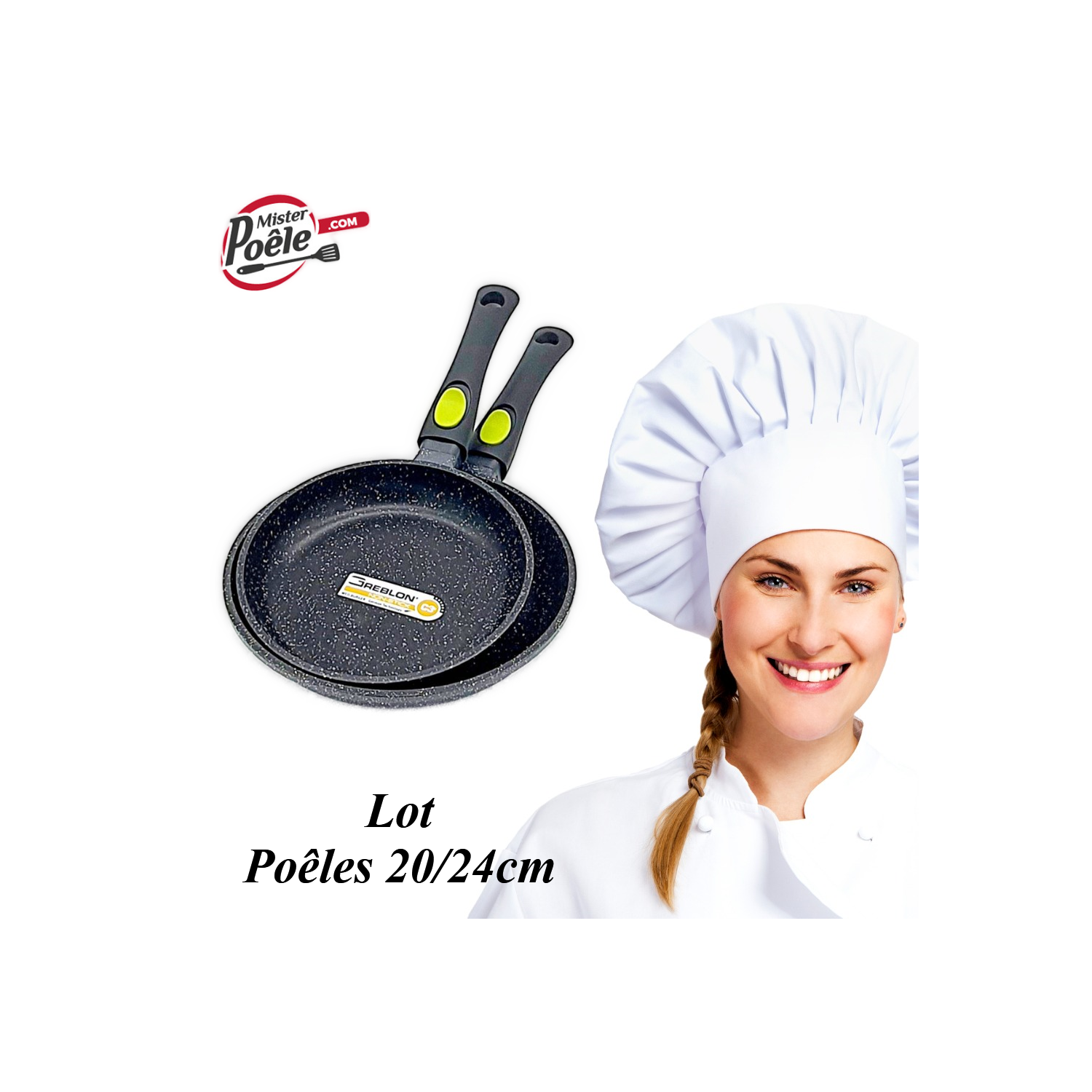 Lot: Poêles 20/24 cm Espace Cuisine Professionnel