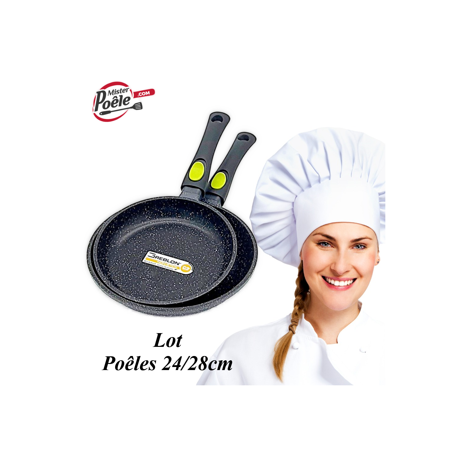 Lot 2 Poêles 24/28cm Espace Cuisine Professionnel