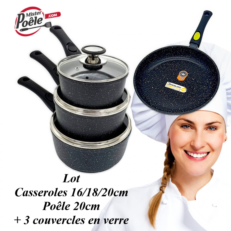 Lot poêle et casserole induction