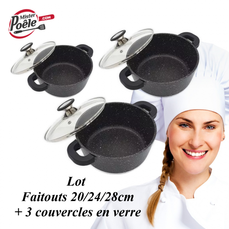 Lot: Faitouts 20/24/28cm Espace cuisine Professionnel