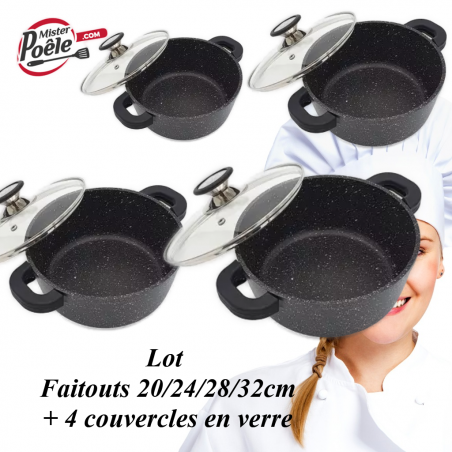 Lot: Faitouts 20/24/28/32cm Espace cuisine Professionnel
