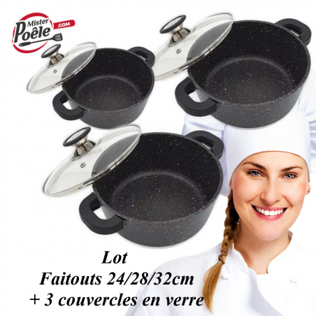 Lot: Faitouts 24/28/32cm Espace cuisine Professionnel