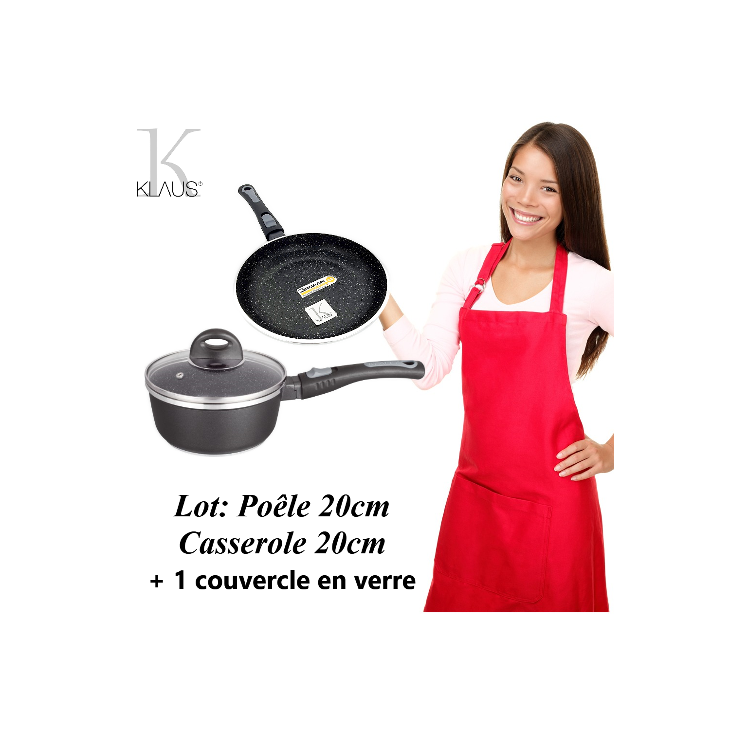 Lot: poêle 20cm - Casserole 20cm Klaus