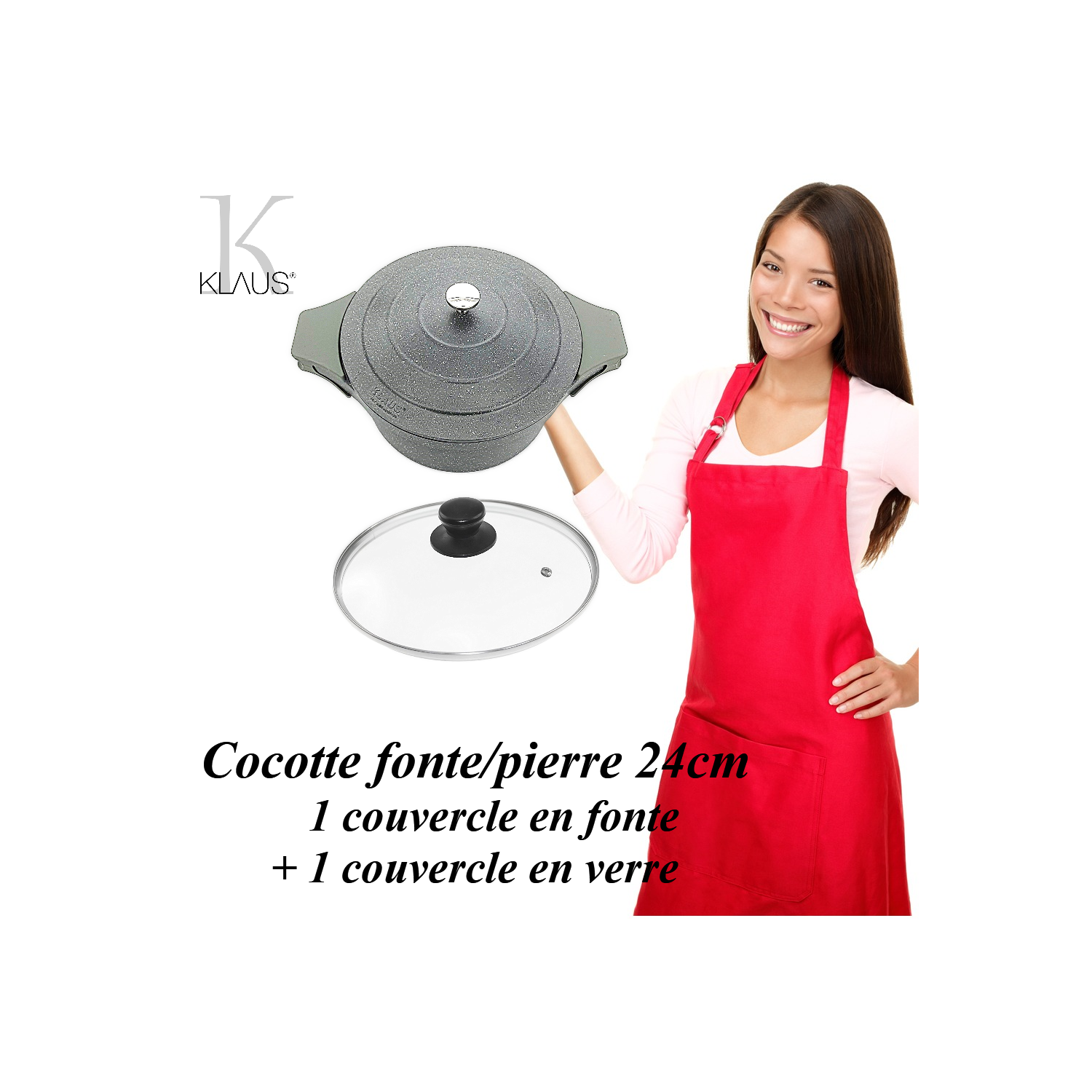 Faitout fonte gris et pierre KLAUS