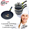 3 casseroles 16/18/20cm 1 poêle 24cm Espace Cuisine Professionnel