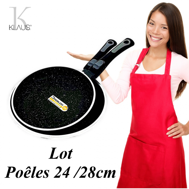 Lot Poêles 24 28cm Klaus