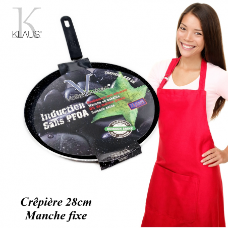 Poêle à crêpe 28cm manche fixe Klaus