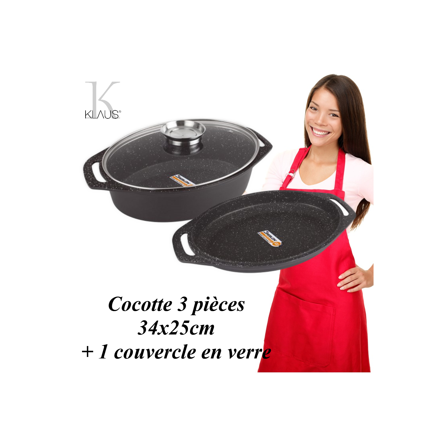 cocotte 3 pièces 7 litres Klaus