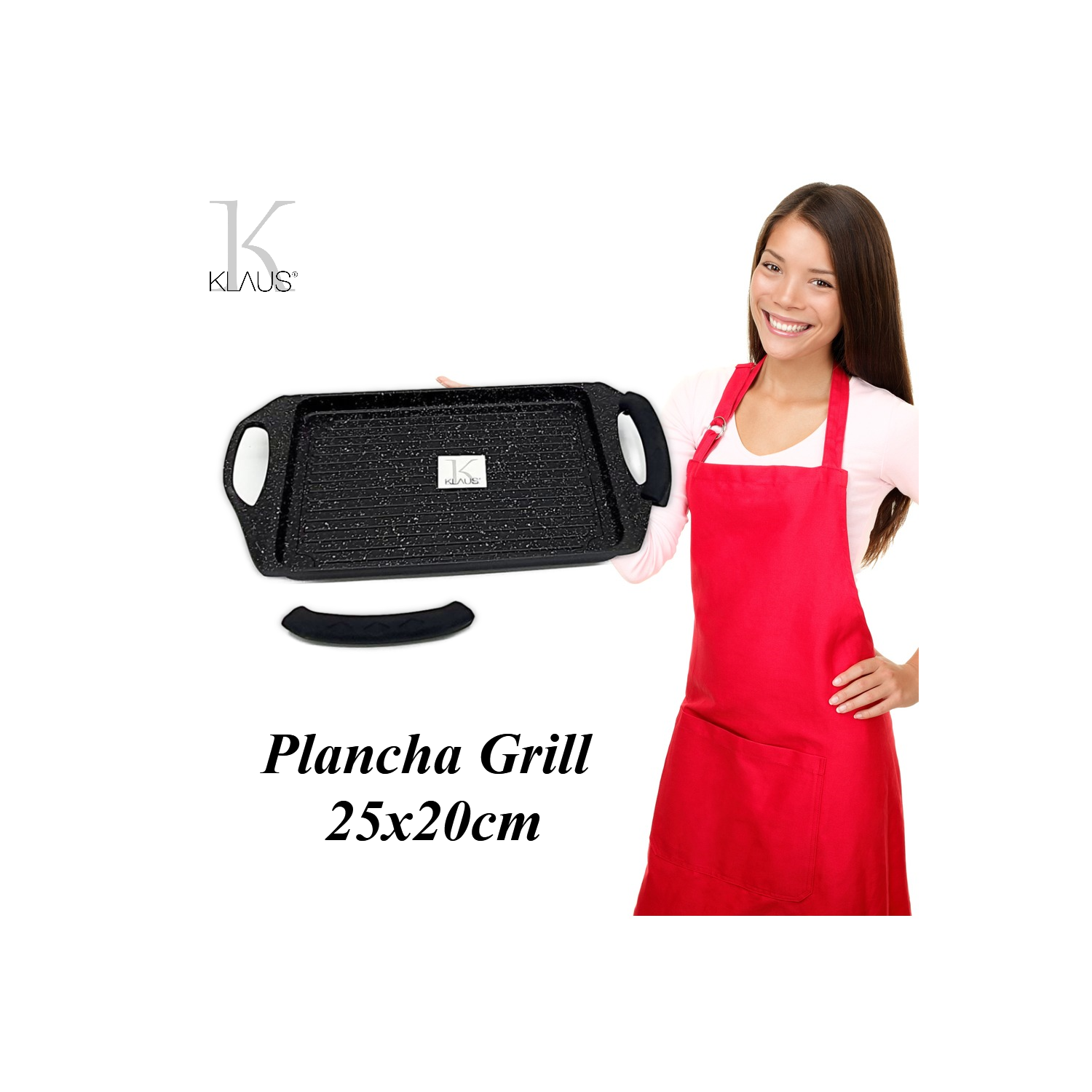 Plancha grill Klaus 25x20 cm maniques noir