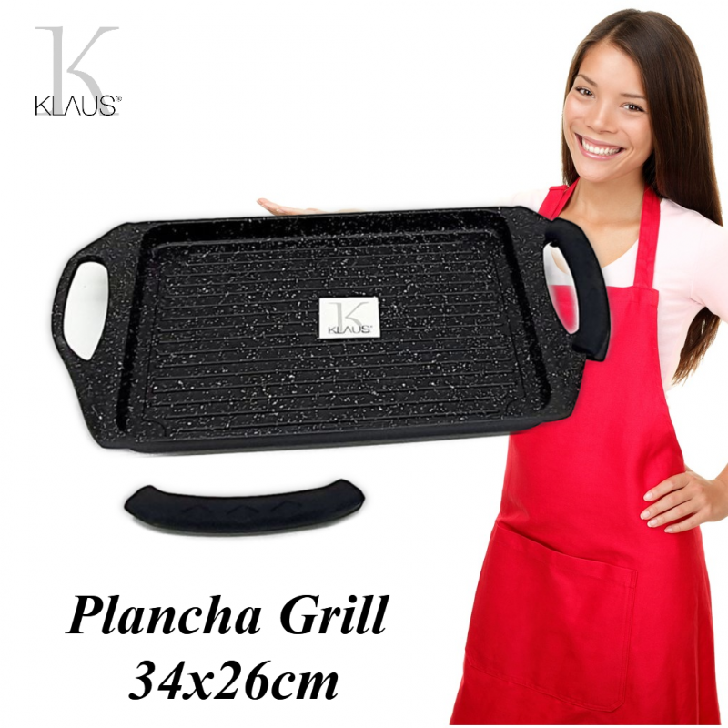 Plancha grill Klaus 34 x 26cm maniques noir