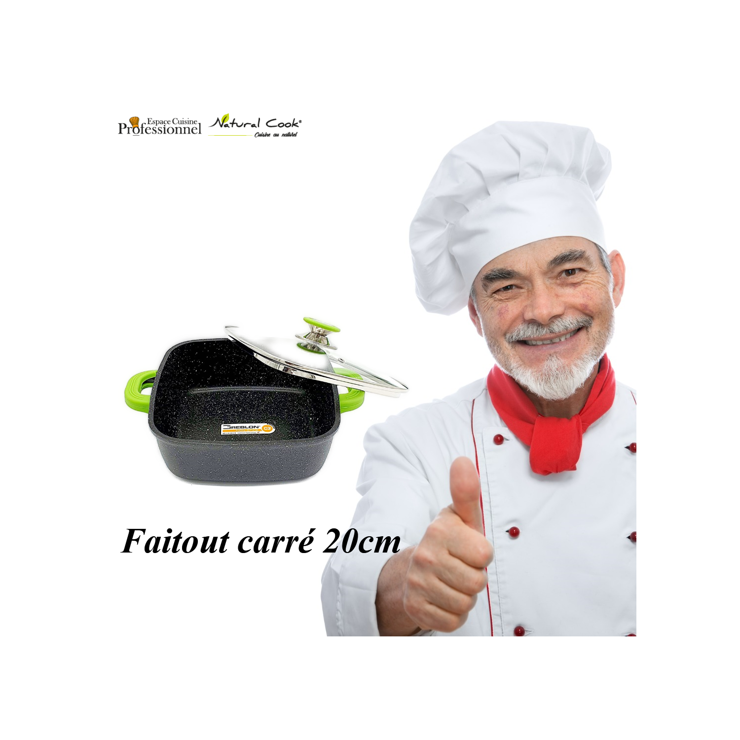 Faitout carre 20cm  Espace Cuisine Professionnel