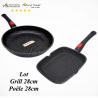 Lot Poêle 28cm - Grill 28cm - Espace Cuisine Professionnel