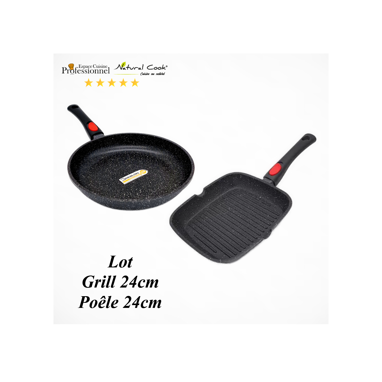 Grill 24cm poêle 24cm Espace Cuisine Professionnel