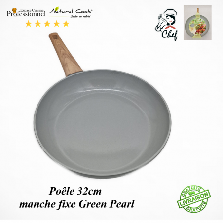 Poêle 32cm manche fixe céramique GREEN PEARL