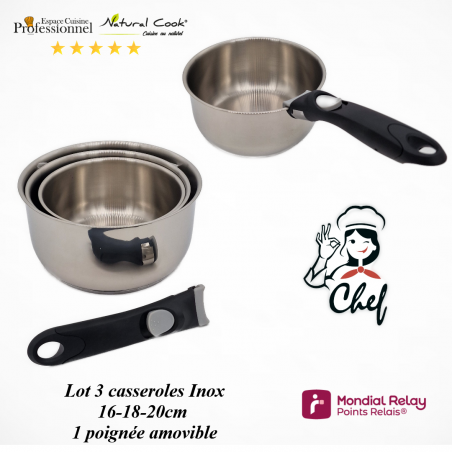 Casserole Antiadhésive Home Avec Poignée Unique - 18 Cm, Revêtement Salpepper, Compatible Tous Feux (sauf Induction)