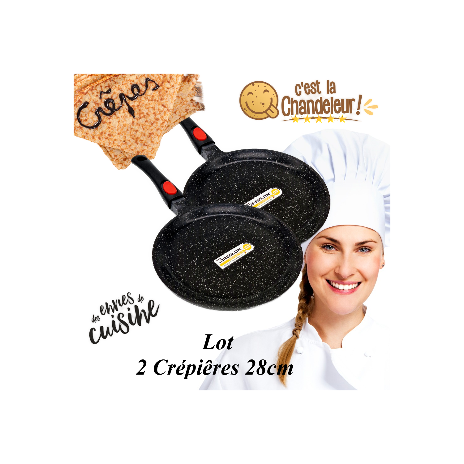 2 Crêpières 28cm Espace Cuisine Professionnel