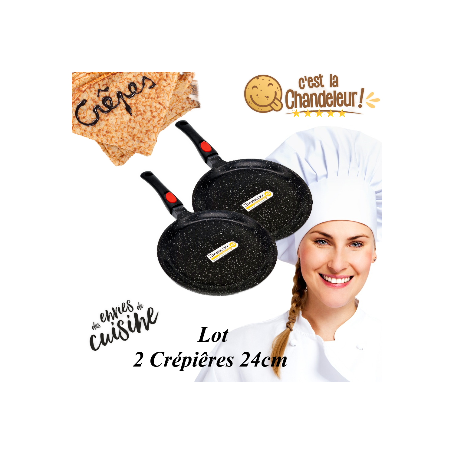 2 Crêpières 24cm Espace Cuisine Professionnel